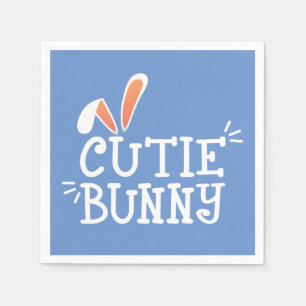 Einfache Süsse Bunny Oaster Typograph   Serviette