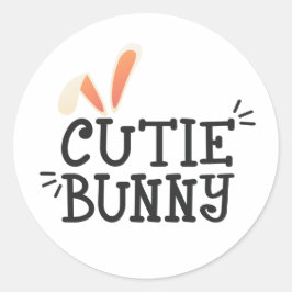 Einfache Süsse Bunny Oaster Typograph | SIEGEL Runder Aufkleber