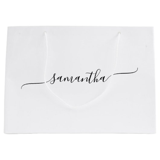 Einfache Swash-Signatur Große Geschenktüte (Vorderseite)
