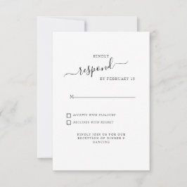 Einfache Swash White Wedding RSVP