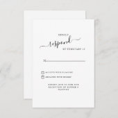 Einfache Swash White Wedding RSVP (Vorne/Hinten)