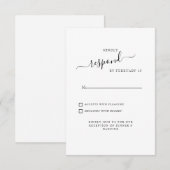 Einfache Swash White Wedding RSVP Karte (Vorne/Hinten)