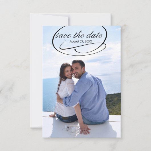 Einfache Swashes für vertikales Foto - Save the Da Date (Vorderseite)