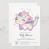 Einfache Sweet Dinosaur Babydusche Einladung (Vorne/Hinten)