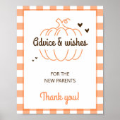 Einfache Sweet Pumpkin Baby Duschberatung und Wüns Poster (Vorne)