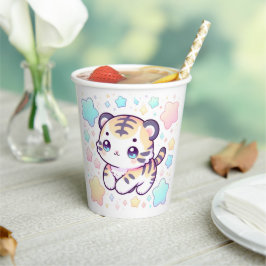 Einfache Sweet Tiger Baby Dusche Pappbecher