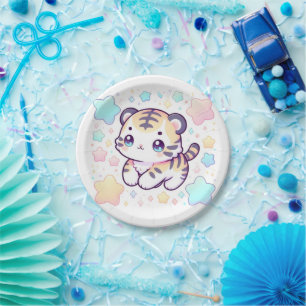 Einfache Sweet Tiger Baby Dusche Pappteller