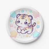 Einfache Sweet Tiger Baby Dusche Pappteller (Vorderseite)