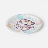 Einfache Sweet Tiger Baby Dusche Pappteller (Schrägansicht)
