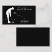 Einfache Swing Silhouette Black Golf Instructor Visitenkarte (Vorne/Hinten)