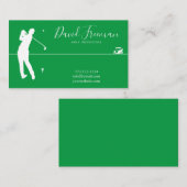 Einfache Swing Silhouette Green Golf Instructor Visitenkarte (Vorne/Hinten)