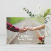 Einfache Swirl-Hochzeit speichern Sie das Datum Save The Date (Stehend Vorderseite)