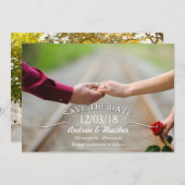 Einfache Swirl-Hochzeit speichern Sie das Datum Save The Date (Vorne/Hinten)