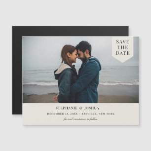 Einfache Tag-Foto-Creme Magneteinladung