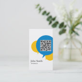 Einfache Talk Bubbles Dolmetschen Business Card Visitenkarte (Stehend Vorderseite)