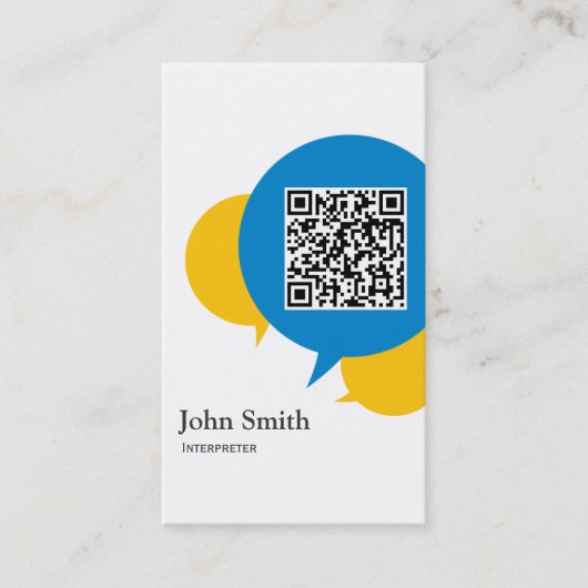 Einfache Talk Bubbles Dolmetschen Business Card Visitenkarte (Vorderseite)