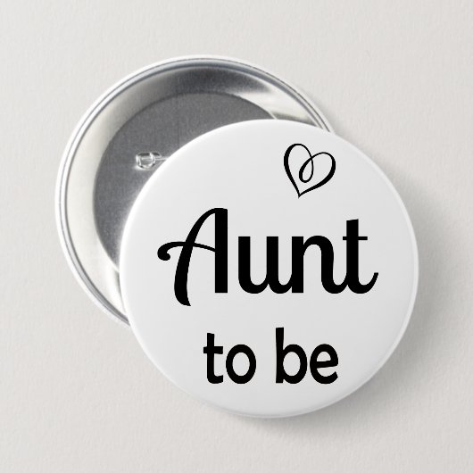 Einfache Tante zum Baby Dusche Button (Vorne & Hinten)