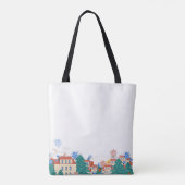 Einfache Tasche mit Straßenszene entlang der Basis (Rückseite)