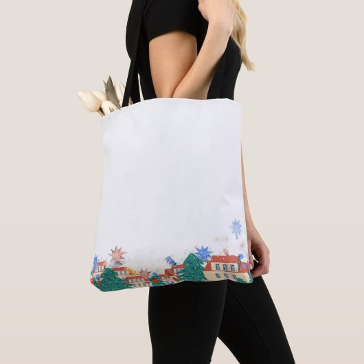 Einfache Tasche mit Straßenszene entlang der Basis (Von Nahem)