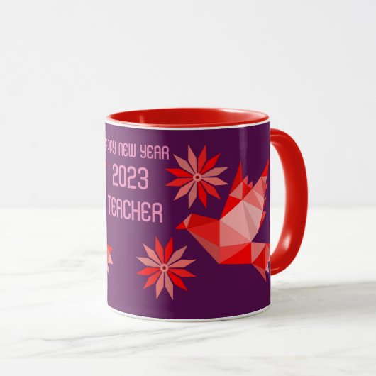 EINFACHE TASSE DES NEUJAHRES ALS GESCHENK FÜR LEHR (VorderseiteRechts)