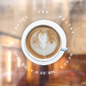 Einfache Tasse Kaffee Shop Geschäftsöffnungszeit Fensteraufkleber (Blatt 2)