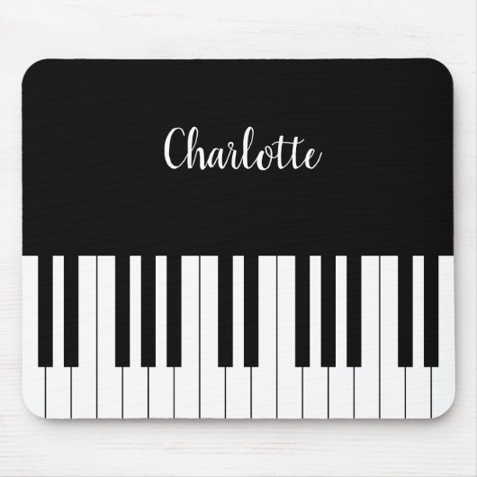 Einfache Tastatur für Schwarz und Weiß Mousepad (Vorne)