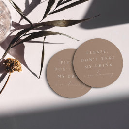 Einfache Taube Nimm nicht mein Getränk, ich tanze Runder Pappuntersetzer