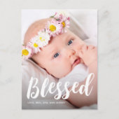 Einfache Taufe Vielen Dank mit Cross Foto Postkarte (Vorderseite)