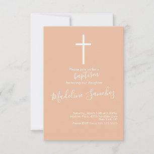 Einfache Taufkreuz-Baby-Widmungseinladung Einladung