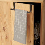 Einfache Taupe Brown Grill Lines Muster Personalis Geschirrtuch<br><div class="desc">Personalisierte Taupe Brown Grill Lines Graph Pattern Küchentuch</div>