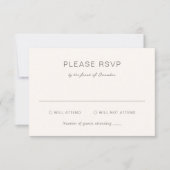 Einfache Taupe Elegante Hochzeit RSVP Karte (Vorderseite)