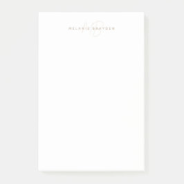 Einfache Taupe Minimalistisch Zwei Monogramm Name Post-it Klebezettel