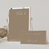 Einfache Taupe Moderne Hochzeit Tischnummer