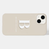 Einfache Taupe-Neutral-Letter-Initialmonogramm Case-Mate iPhone Hülle (Rückseite (Horizontal))