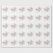 Einfache Taupe-Script | Desert Rose Danke Geschenkpapier (Flach)