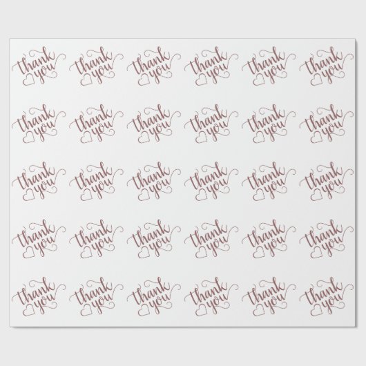 Einfache Taupe-Script | Desert Rose Danke Geschenkpapier (Flach)