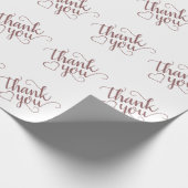 Einfache Taupe-Script | Desert Rose Danke Geschenkpapier (Ecke)