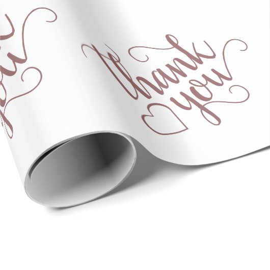 Einfache Taupe-Script | Desert Rose Danke Geschenkpapier (Rolleneckpunkt)