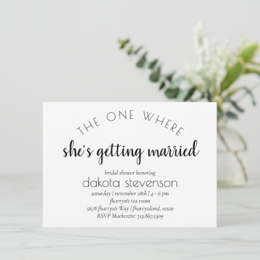 Einfache Taupe-Script | Eine, wo sie Verheiratet w Ankündigung (Stehend Vorderseite)