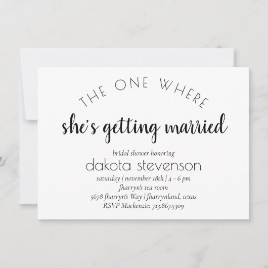 Einfache Taupe-Script | Eine, wo sie Verheiratet w Ankündigung (Vorderseite)