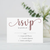 Einfache Taupe-Script | Wüste-Rose Blüh-Event RSVP Karte (Stehend Vorderseite)