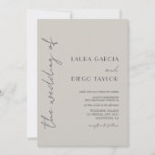 Einfache Taupe Wedding Einladung (Vorderseite)