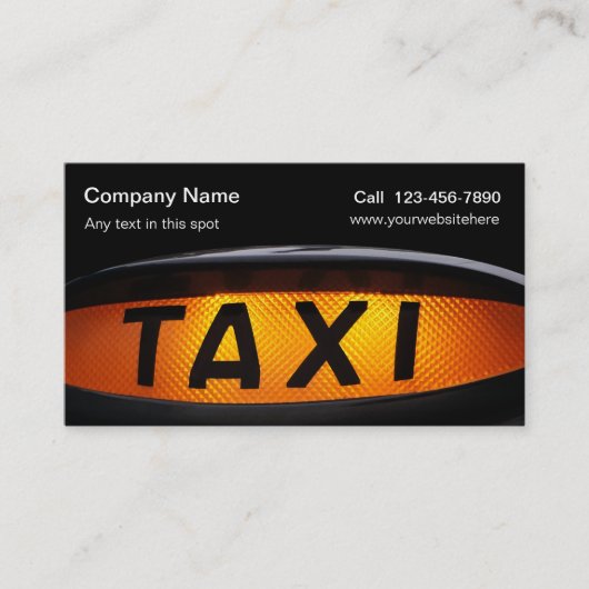 Einfache Taxi-Visitenkarten Visitenkarte (Vorderseite)