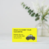 Einfache Taxi-Visitenkarten Visitenkarte (Stehend Vorderseite)