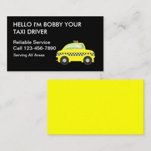 Einfache Taxi-Visitenkarten Visitenkarte
