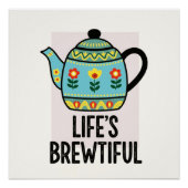 Einfache Teekanne mit minimalistischem Design Poster (Vorderseite)