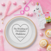 Einfache Teller aus Silber, Grau und Weißpapier (Party)