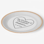 Einfache Teller aus Silber, Grau und Weißpapier (Schrägansicht)