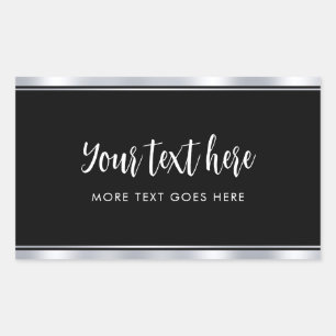 Einfache Template-Imitate Silver benutzerdefiniert Rechteckiger Aufkleber