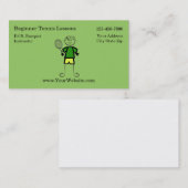 Einfache Tennis-Lehrer-Visitenkarten Visitenkarte (Vorne/Hinten)